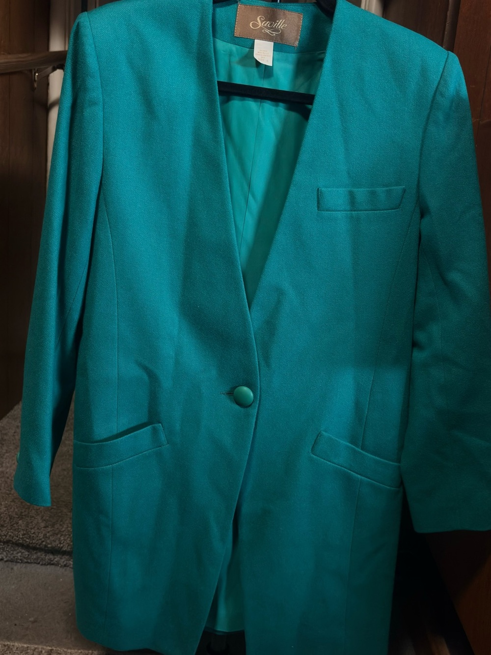 Saville Teal Single-Button Women's Blazer